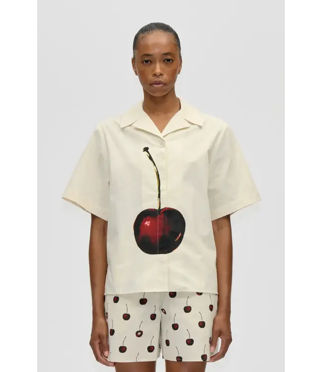 Stine Goya BOWLING COLLAR SHIRT - CHERRY