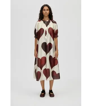 Stine Goya FRONT PLACKET LONG DRESS - HEARTS