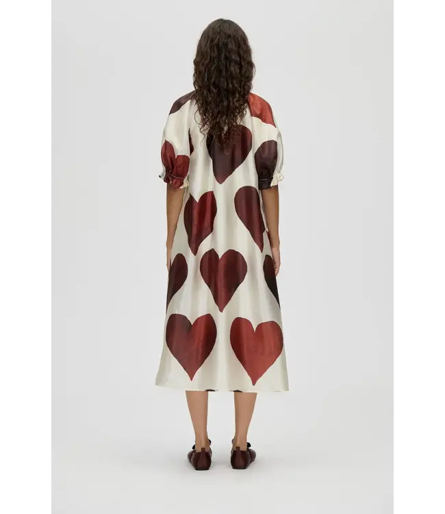 Stine Goya FRONT PLACKET LONG DRESS - HEARTS