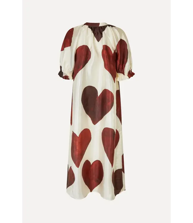 Stine Goya FRONT PLACKET LONG DRESS - HEARTS