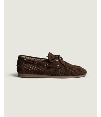 Posa Boat Loafer perforated  dark brown