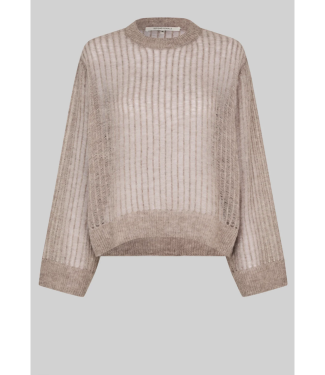 Second Female Georgina Knit light Beige Melange