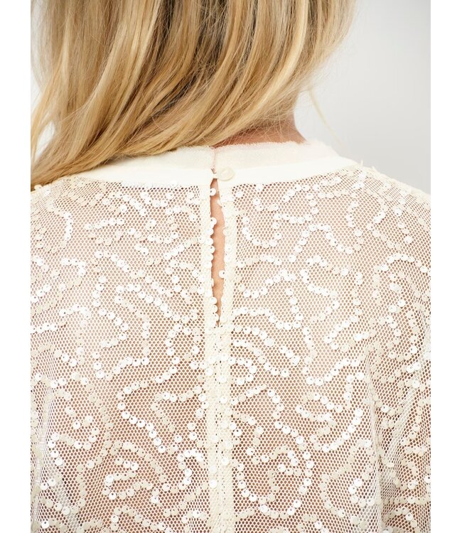 Dante 6 Zaira sequins top creme