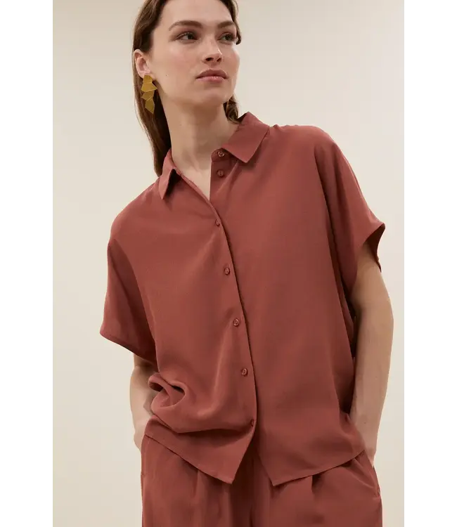 By Bar Barley viscose blouse rustic sienna