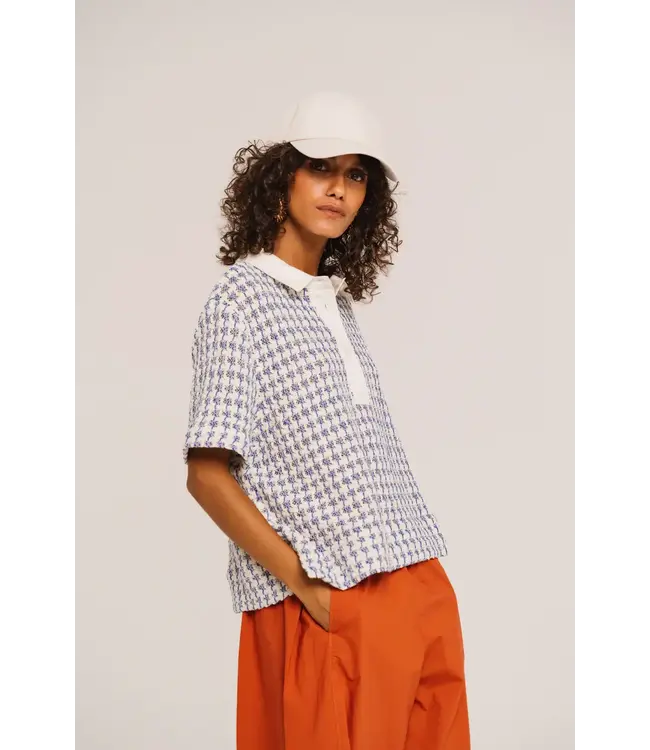 Sacrecoeur Collection Thais polo Zephyr blue white