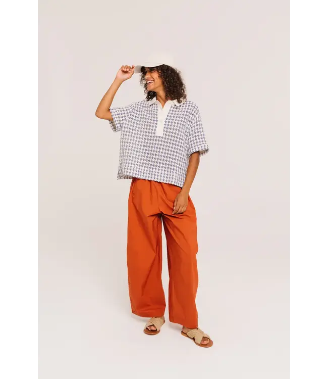 Sacrecoeur Collection Thais polo Zephyr blue white