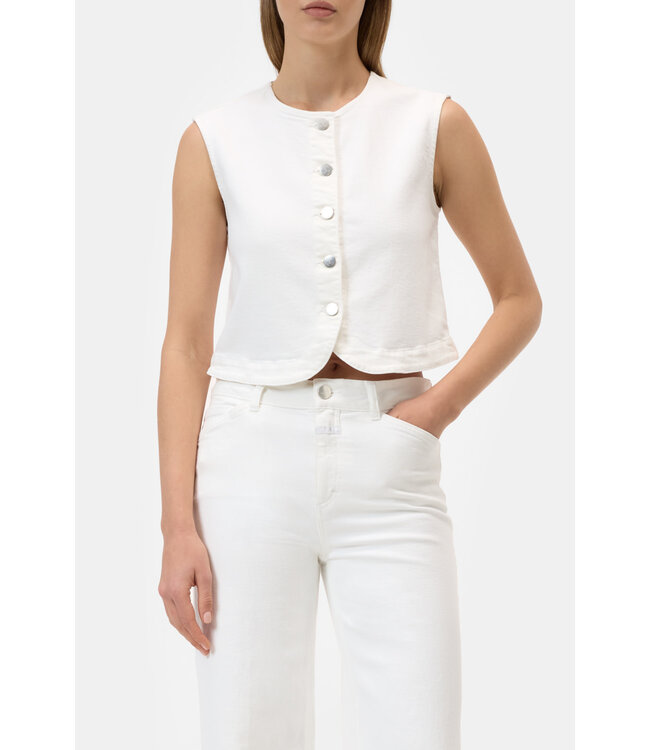 Closed Denim Vest White