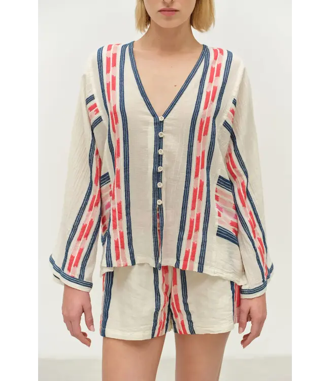 Devotion Dreamy Navy Red Blouse