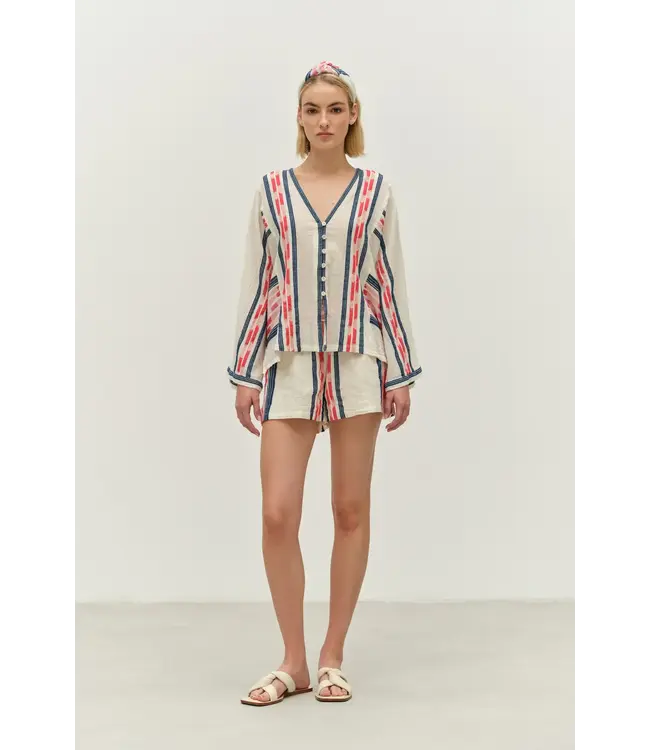 Devotion Dreamy Navy Red Blouse