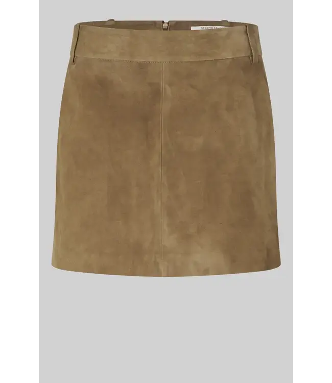 Second Female suellen mini suede skirt petrified oak