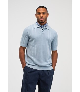 Butcher of Blue Ripley Knit Polo shark blue
