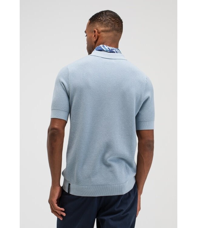 Butcher of Blue Ripley Knit Polo shark blue