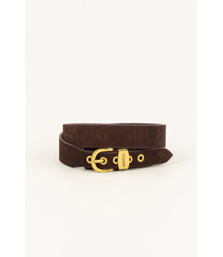 Sessùn appia chocolate suede belt