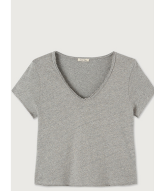 American Vintage Sonoma T-shirt V-neck Gris Chine