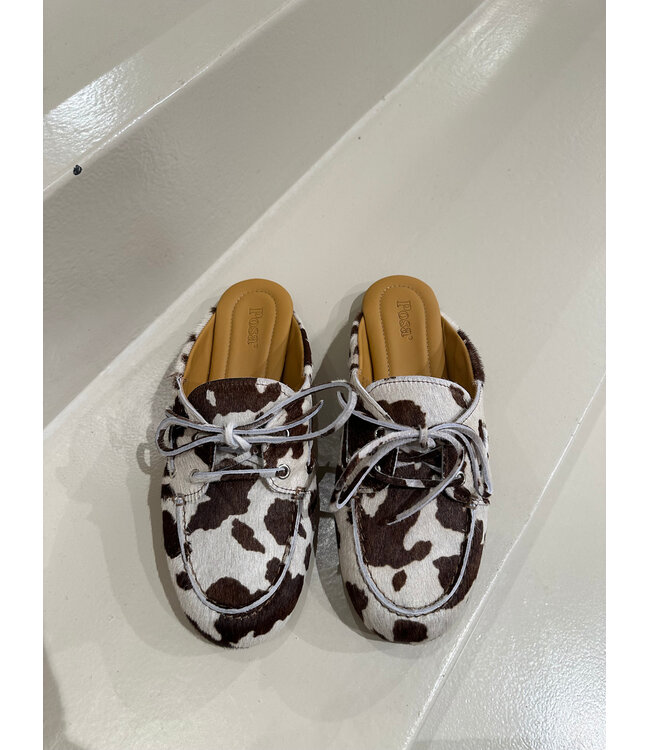 Posa Boat Loafer Mule Animal Cow