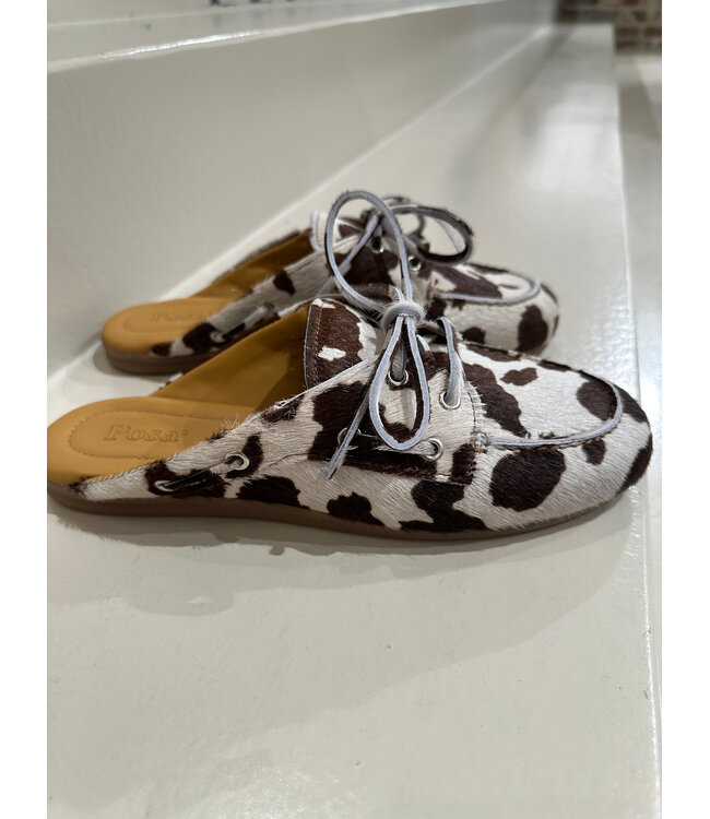 Posa Boat Loafer Mule Animal Cow