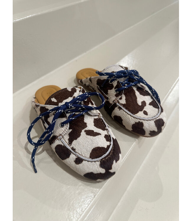 Posa Boat Loafer Mule Animal Cow
