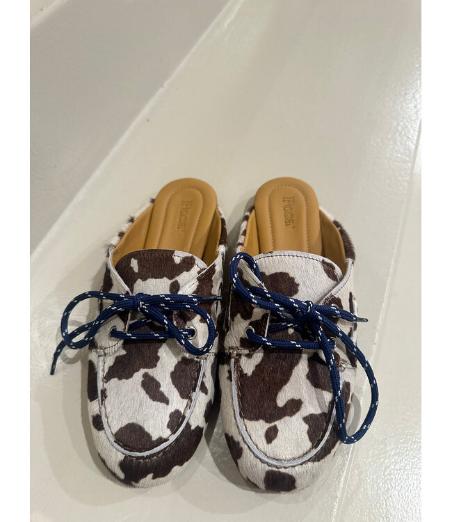 Posa Boat Loafer Mule Animal Cow