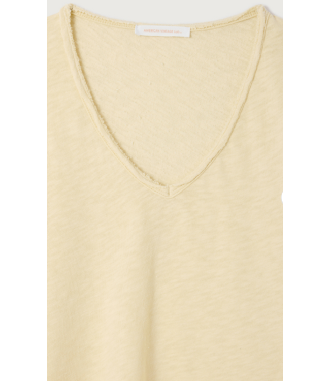American Vintage Sonoma V-neck T-shirt Vanille Vintage