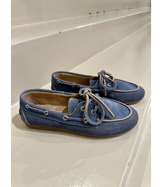 Posa Boat Loafer Suede Cloudy Blue