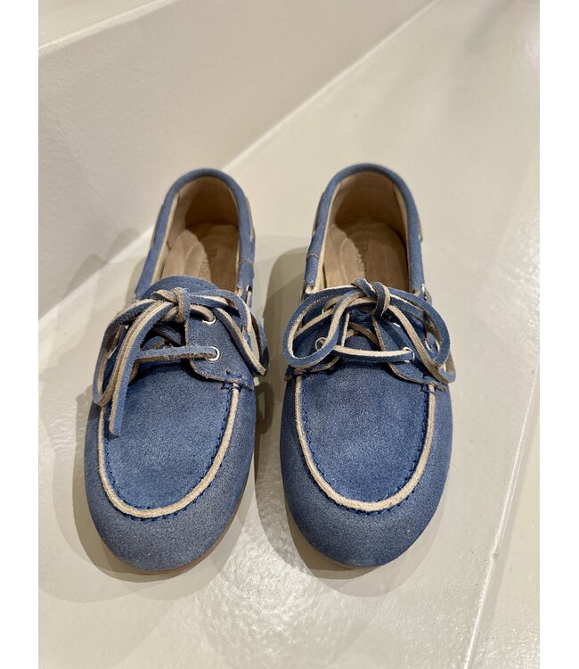 Posa Boat Loafer Suede Cloudy Blue