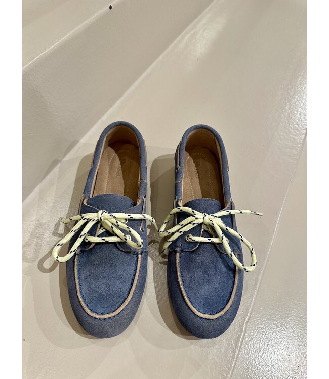 Posa Boat Loafer Suede Cloudy Blue