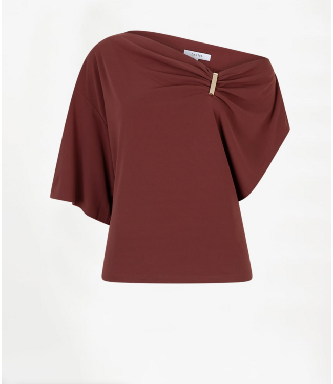 Dante 6 Gou Embellished Drapey Top Berry Red