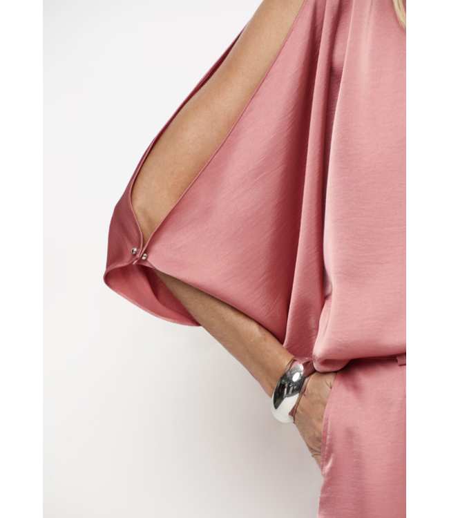 Dante 6 Risette Flowing Satin Top Coral Blush