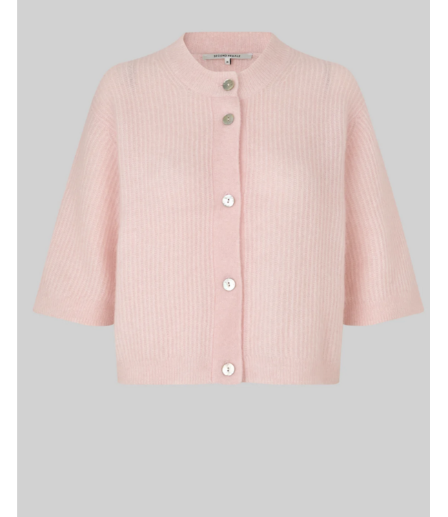 Second Female Andrea Knit Rib Cardigan Crystal Pink