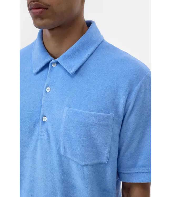 Closed Short sleeve toweling polo sky blue