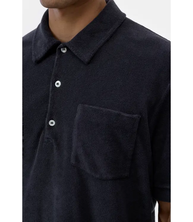 Closed Short sleeve toweling polo magma black