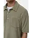 Closed Short sleeve toweling polo pebble green