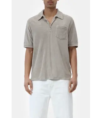Closed Short sleeve toweling polo mud grey