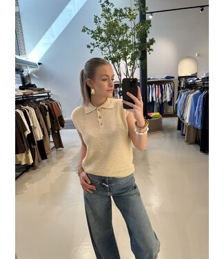 Studio AR Paloma Linnen Top Butter