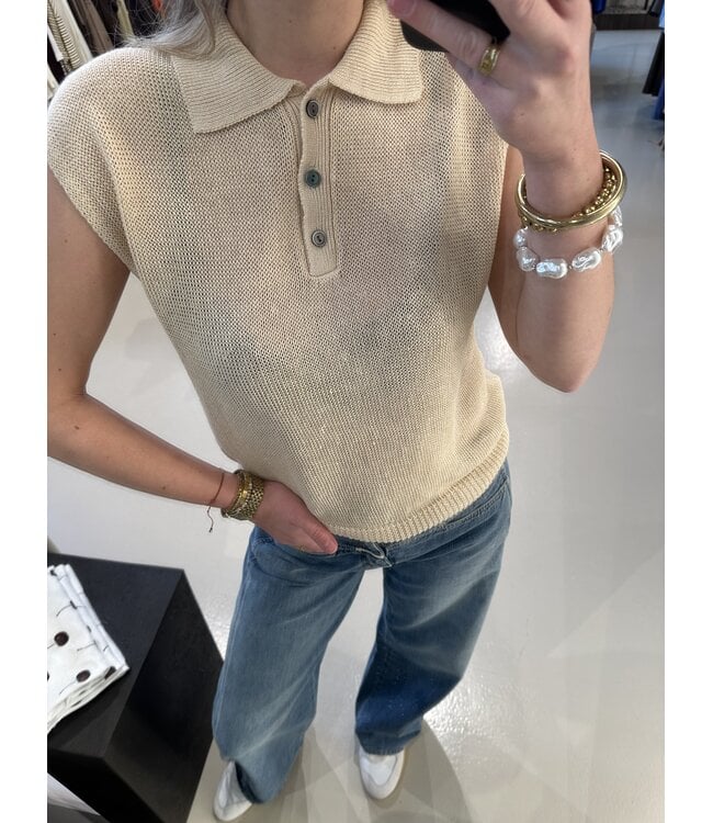 Studio AR Paloma Linnen Top Butter