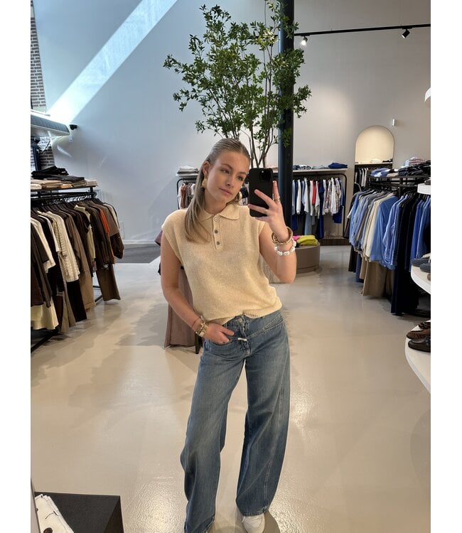 Studio AR Paloma Linnen Top Butter