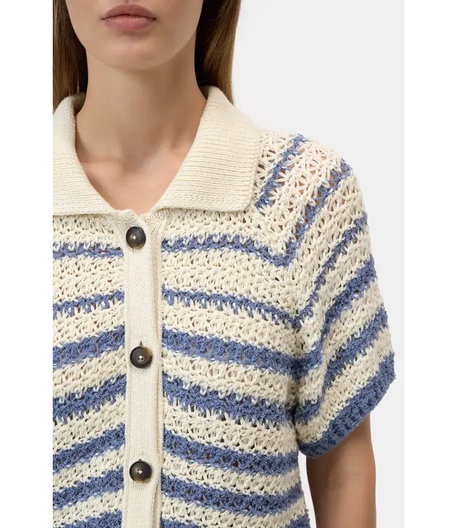 Closed Short sleeve polo cardi stone blue