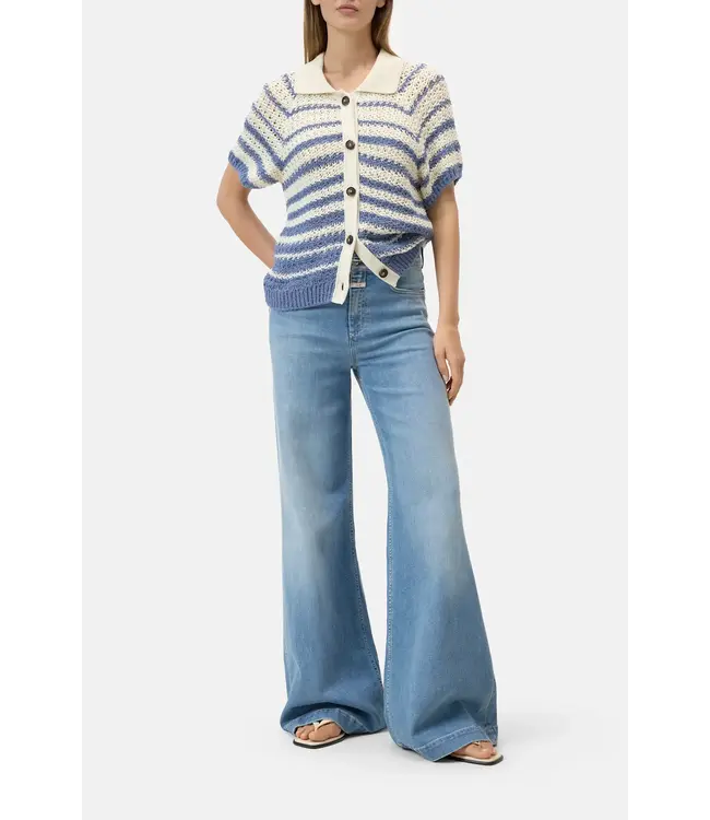 Closed Short sleeve polo cardi stone blue