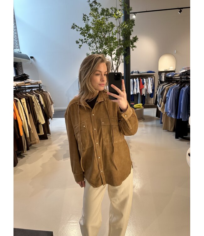 Alter Ego Haya Suede Blouse Cinnamon