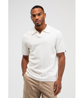 Butcher of Blue Boucle Knit Polo titan white