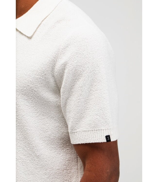 Butcher of Blue Boucle Knit Polo titan white