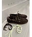 Posa Boat Loafer Suede Saddle Stitch Dark brown