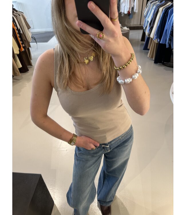 Dante 6 Cobee Scoopneck tanktop Sand Beige