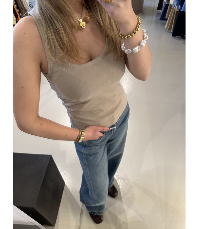 Dante 6 Cobee Scoopneck tanktop Sand Beige