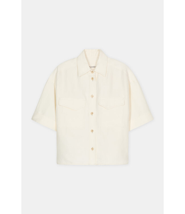 Closed Utility shirt fluid linen viscose ivory