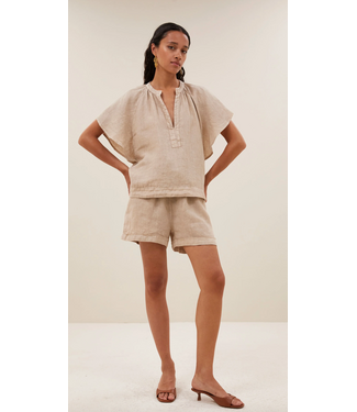 By Bar Vina Linen Blouse Biscuit