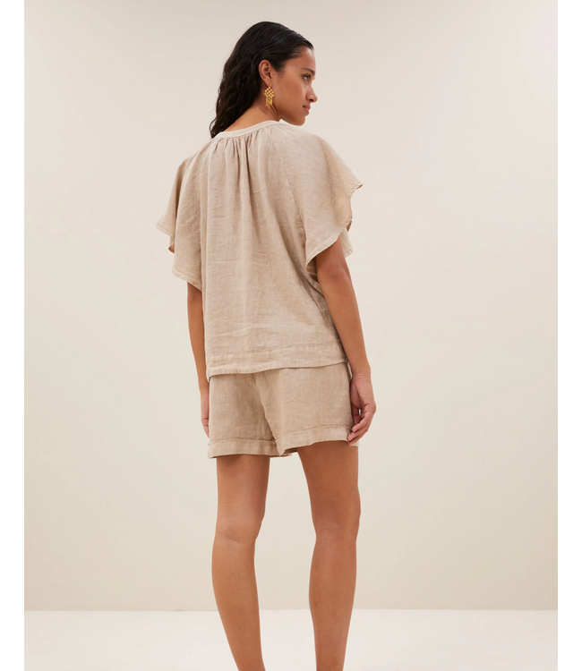 By Bar Vina Linen Blouse Biscuit