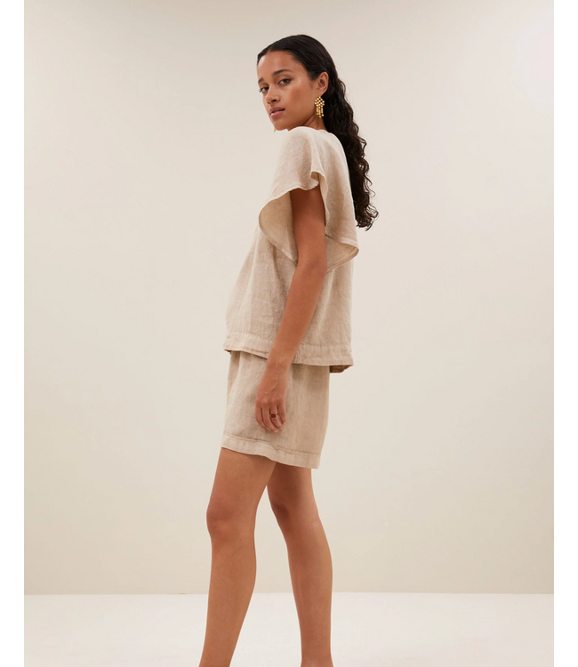 By Bar Vina Linen Blouse Biscuit