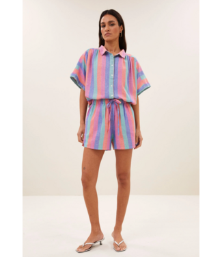 By Bar Isa Rainbow Stripe Shorts