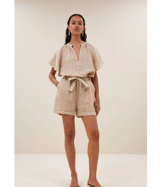By Bar June Linen Shorts Biscuit